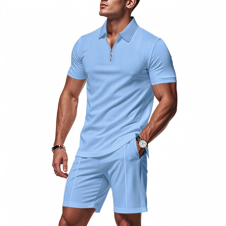Herren sportliches Polo-Outfit mit Kurzarm und praktischen Taschen Echoarchiv