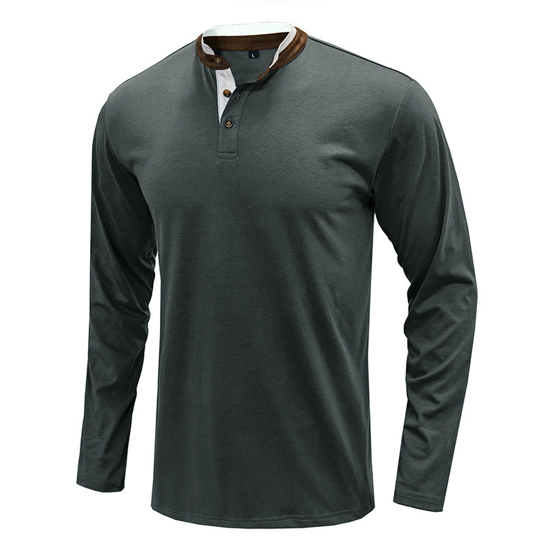 Herren Langarmshirt mit modischem Stehkragen Echoarchiv