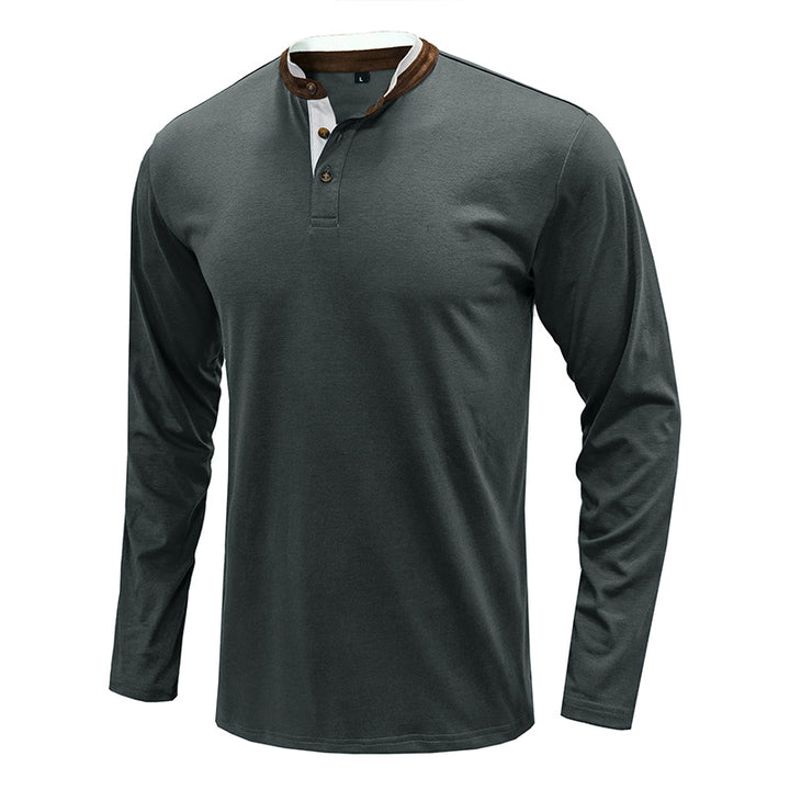 Herren Langarmshirt mit modischem Stehkragen Echoarchiv