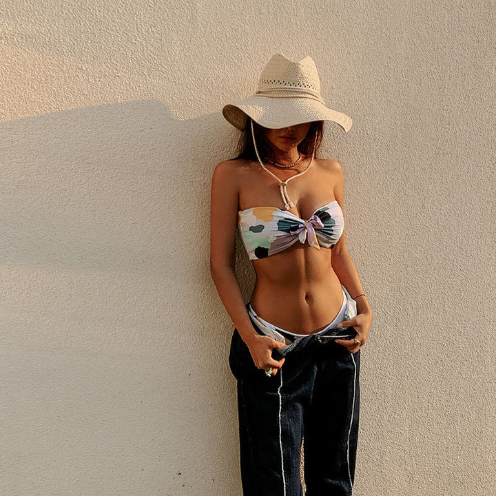 Damen Bikini-Set mit stilvollem Knotendesign und hohem Beinausschnitt Echo Archiv