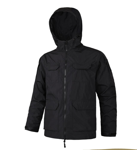 Herren  Kapuzen wasserabweisende Feldjacke mit mehreren Taschen mit Klappe und verstellbarem Zugkordel Echo Archiv