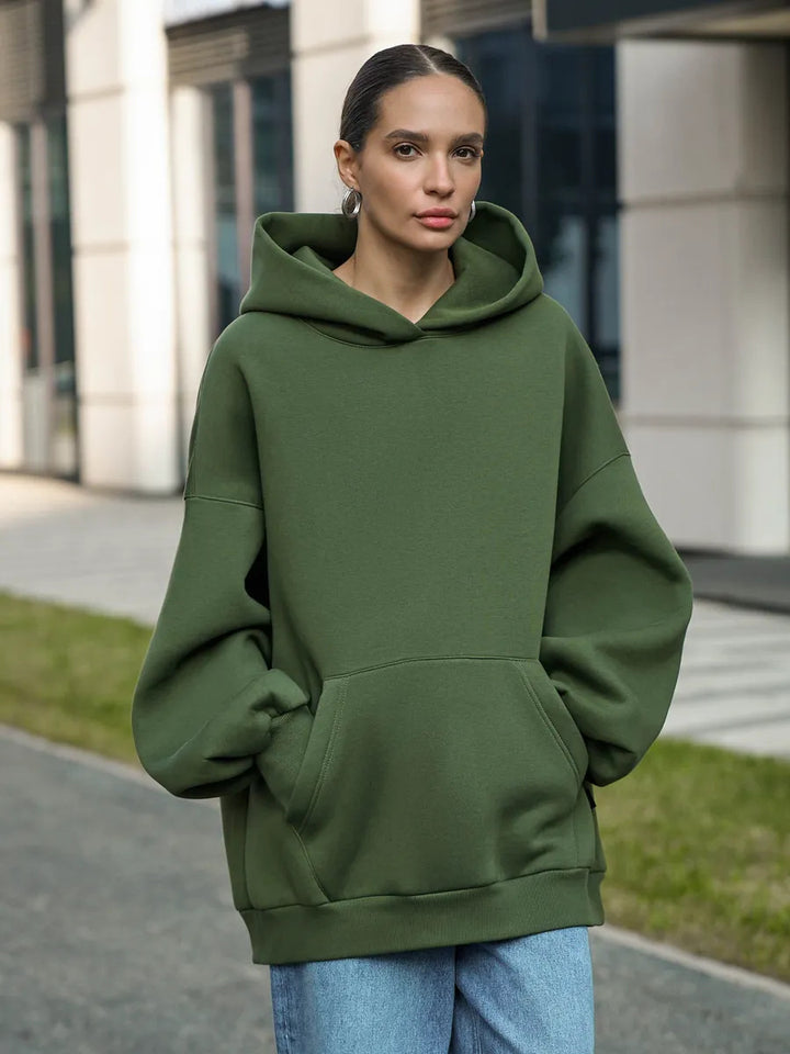 Damen Oversized Kapuzenpullover mit extra weitem Schnitt und Kängurutasche – Auréline