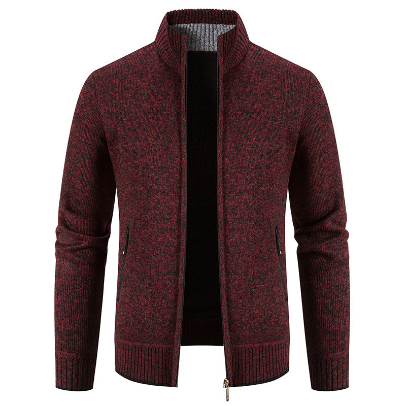 Herren Strickjacke mit hohem Kragen und praktischen Reißverschlusstaschen Echoarchiv