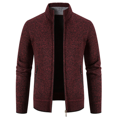 Herren Strickjacke mit hohem Kragen und praktischen Reißverschlusstaschen Echoarchiv