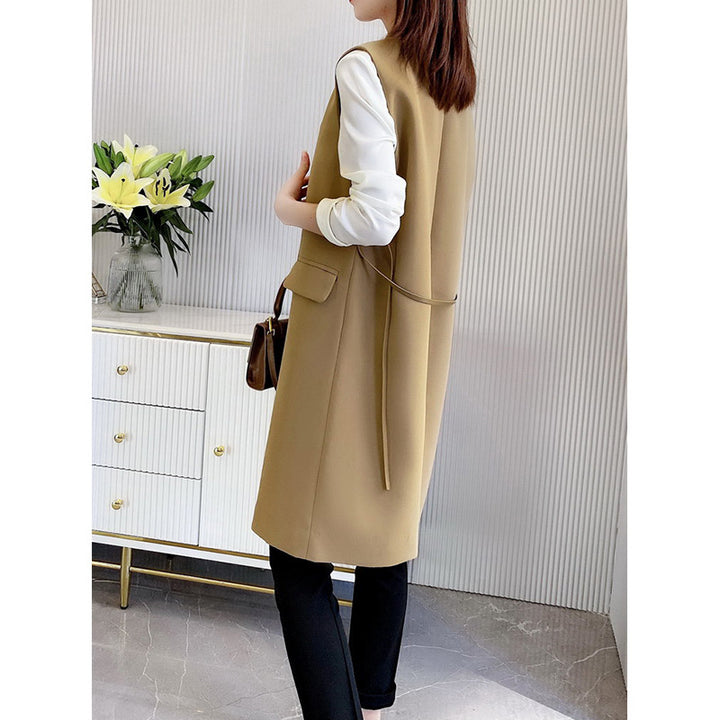 Damen Elegante Weste mit Gürtel Echoarchiv