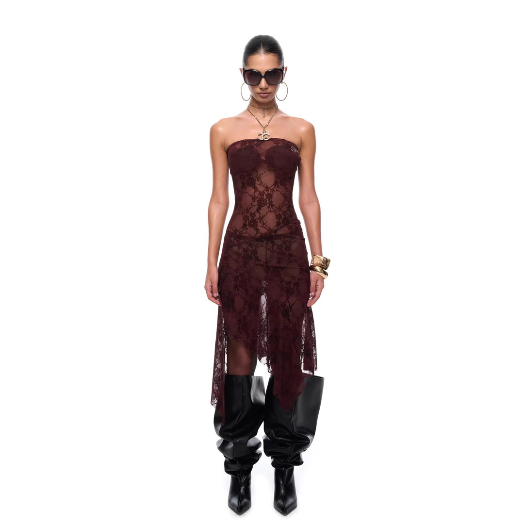 Damen Elegant geschnittenes Spitzenkleid Echo Archiv