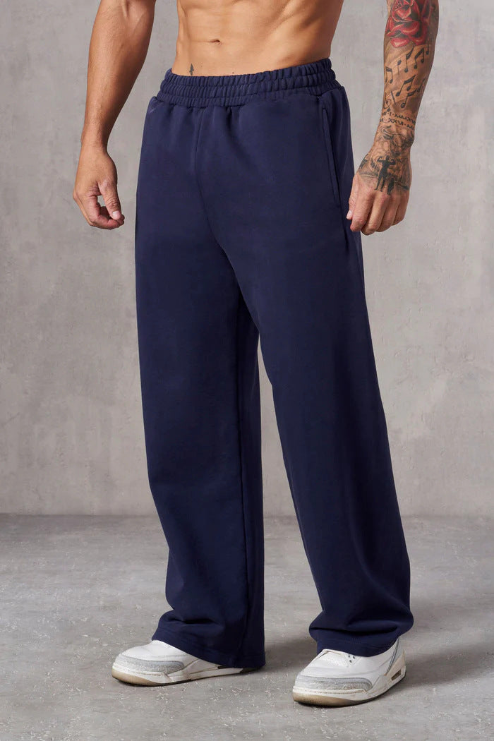 Herren extraweiche Relax-Sweathose mit doppelreihigem Komfortbund tiefen Eingrifftaschen und extra weitem Bein – Sorevano