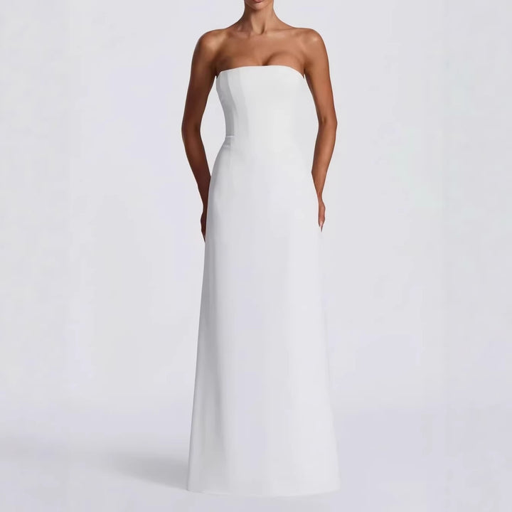 Damen Elegantes Hochzeitskleid mit schulterfreiem Design und Spitzenärmeln Echo Archiv