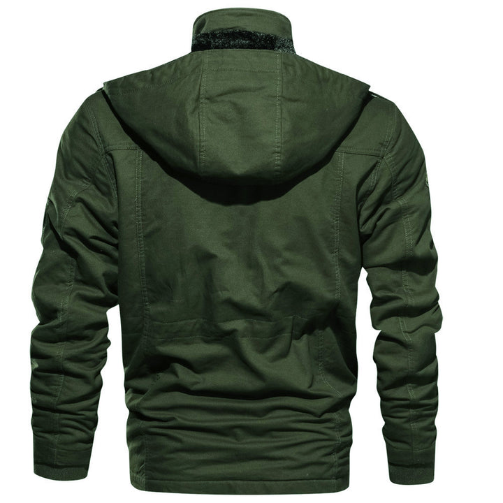 Herren Multifunktionale Canvas-Parka mit Teddyfutter, Kordelzug und Multitaschen Echoarchiv