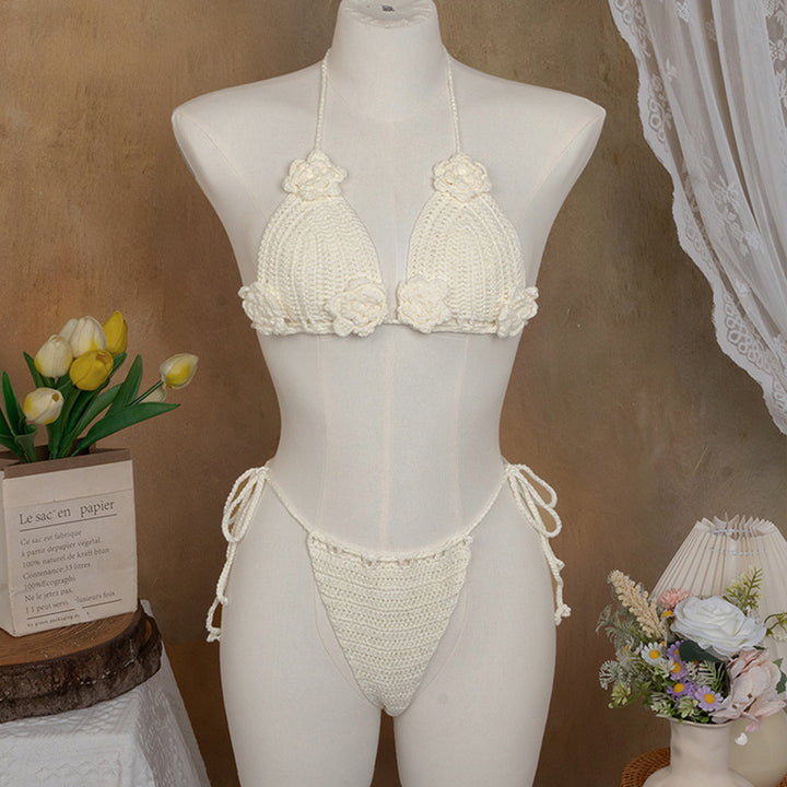 Damen Elegantes Häkel-Bikini-Set mit floralen Applikationen Echo Archiv