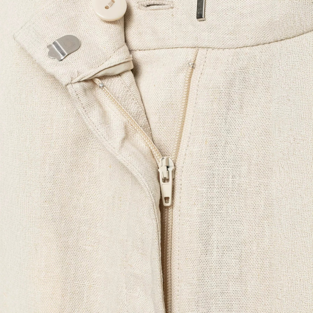 Damen Leichtweite Leinenoptik-Hose mit Bügelfalte und hoher Taille Echo Archiv