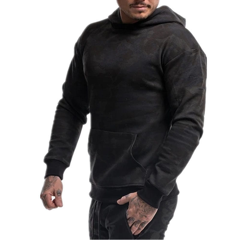 Herren Camo Kapuzenpullover aus hochwertigem Sweatstoff mit praktischer Kängurutasche Echoarchiv