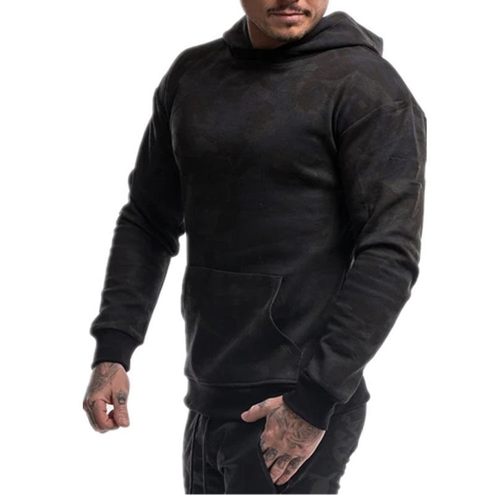 Herren Camo Kapuzenpullover aus hochwertigem Sweatstoff mit praktischer Kängurutasche Echoarchiv