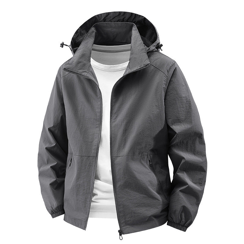 Herren nan packbare winddichte Softshell-Kapuzenjacke mit verstellbarer Kapuze Echo Archiv