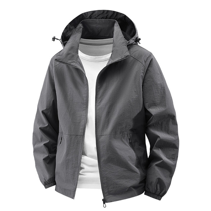 Herren nan packbare winddichte Softshell-Kapuzenjacke mit verstellbarer Kapuze Echo Archiv