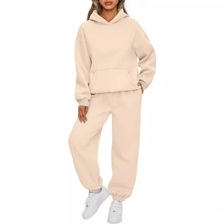 Damen nan Boxy-Hoodie und Palazzo-Jogger Set mit elastischem Knöchelbund Echo Archiv