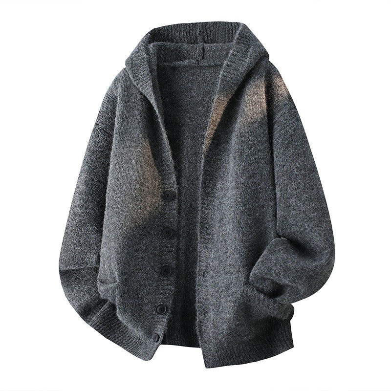 Herren Oversize-Strickcardigan mit Schalkragen, Knopfleiste und Eingrifftaschen Echo Archiv