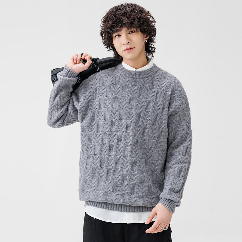 Herren Grobstrickpullover mit klassischem Muster Echoarchiv