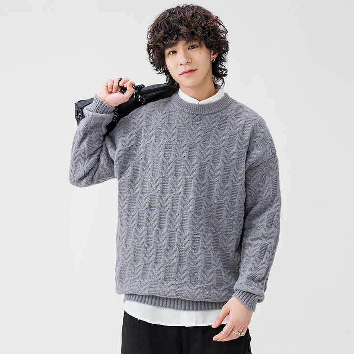 Herren Grobstrickpullover mit klassischem Muster Echoarchiv