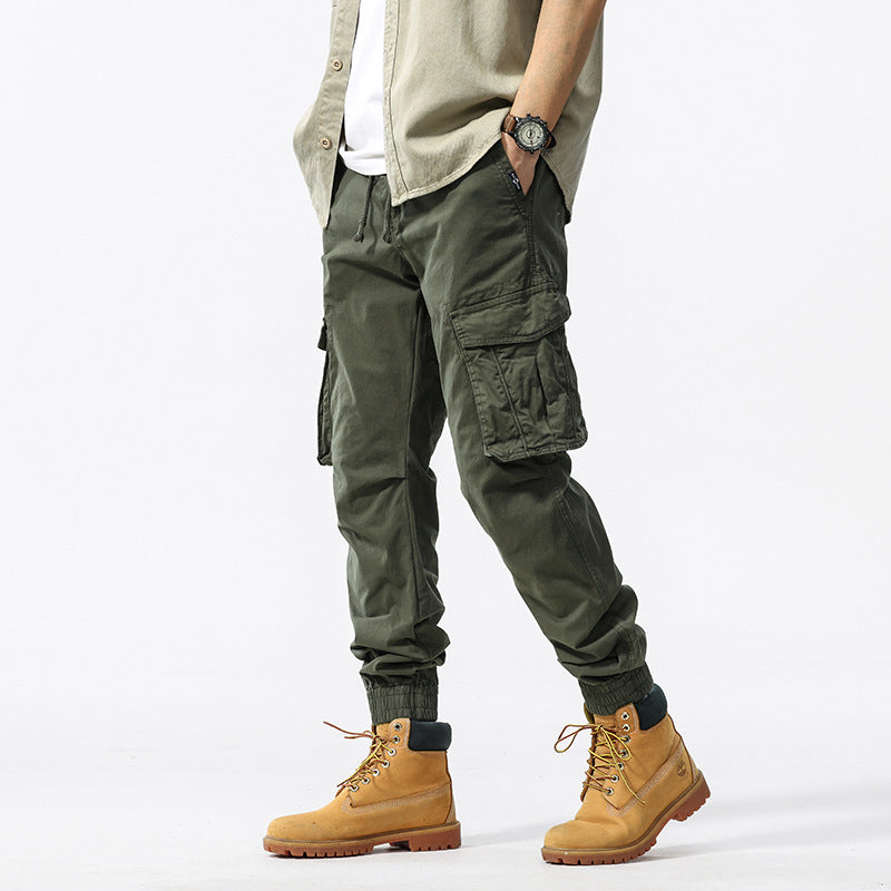 Herren Baumwoll‑Canvas Cargo‑Jogger mit elastischem Bund, Multifachtaschen und gerippten Knöchelabschlüssen Echo Archiv