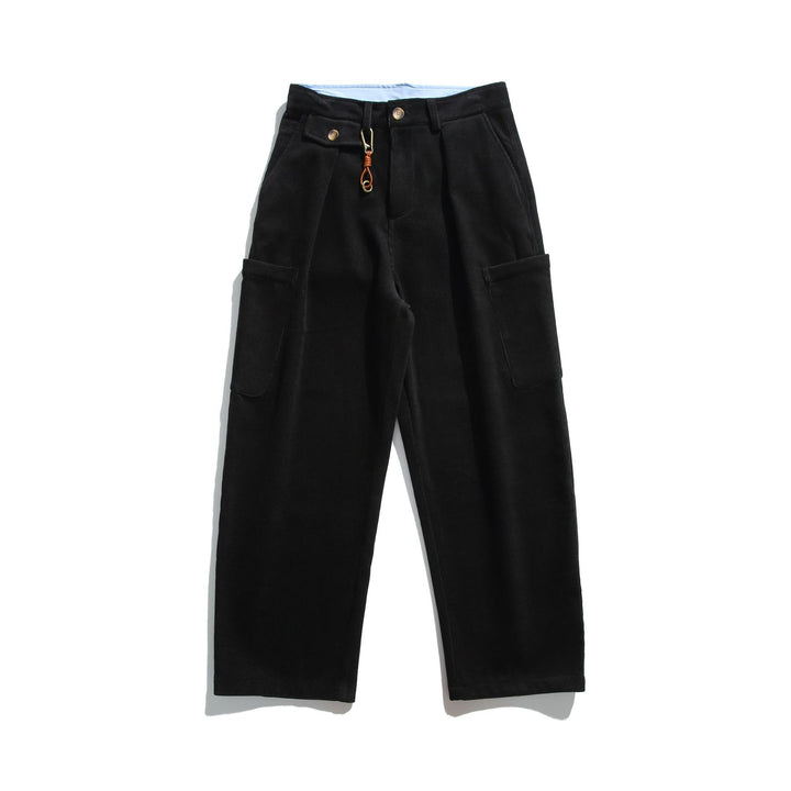Herren Cord‑Cargo‑Hose mit hoher Taille, weitem Bein und aufgesetzten Pattentaschen Echoarchiv