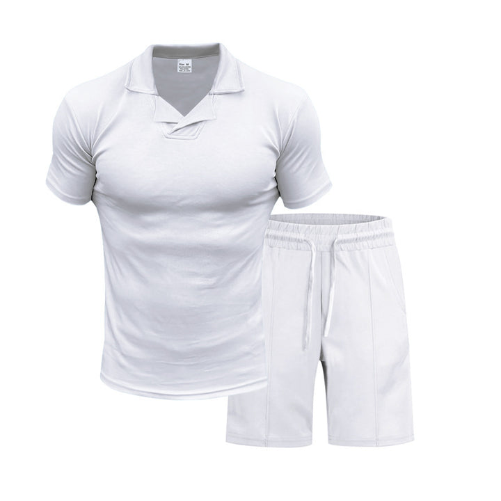 Herren Sport-Anzug mit komfortablem Kurzarm-Oberteil und bequemen Shorts Echoarchiv