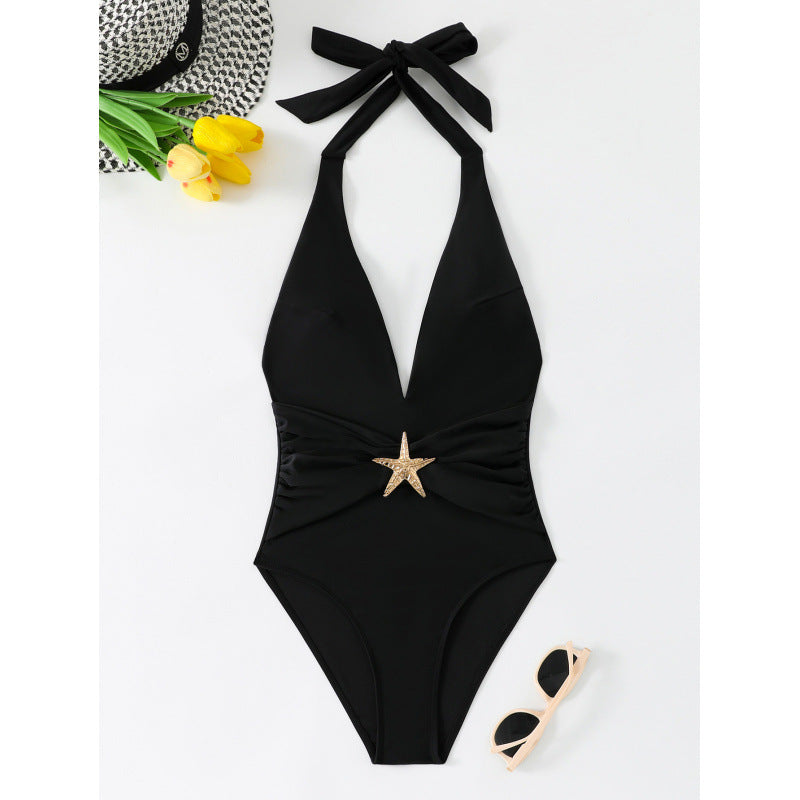 Damen Eleganter Monokini mit bindbarem Halterneck Echo Archiv