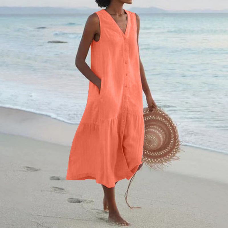 Damen Sommerliches Leinenkleid Echoarchiv