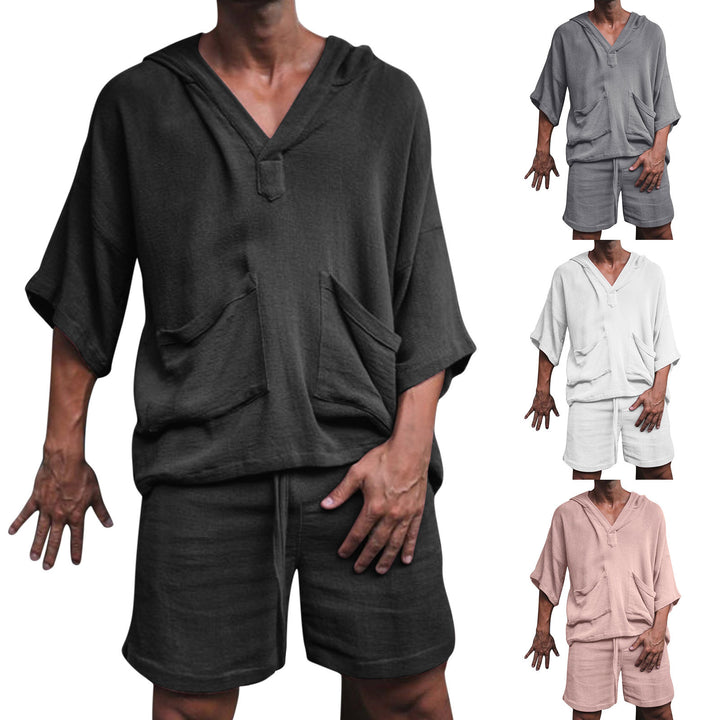 Herren lockerer Kapuzenpullover mit Seitentaschen und lässigem Schnitt Echoarchiv