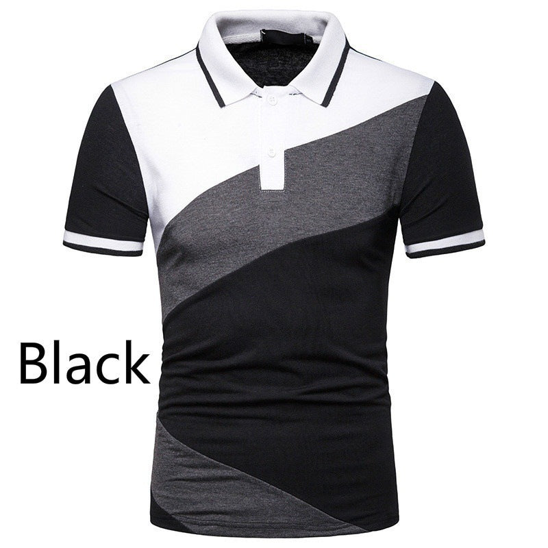 Herren Kurzarm Poloshirt mit modernem geometrischen Design Echoarchiv