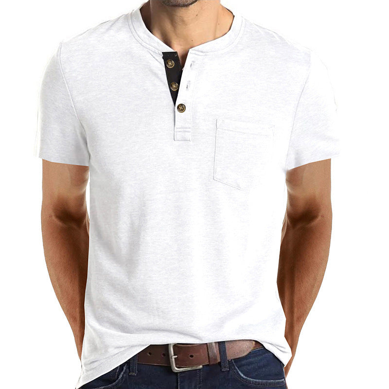 Herren T-Shirt mit strukturiertem Kragen und Brusttasche Echoarchiv
