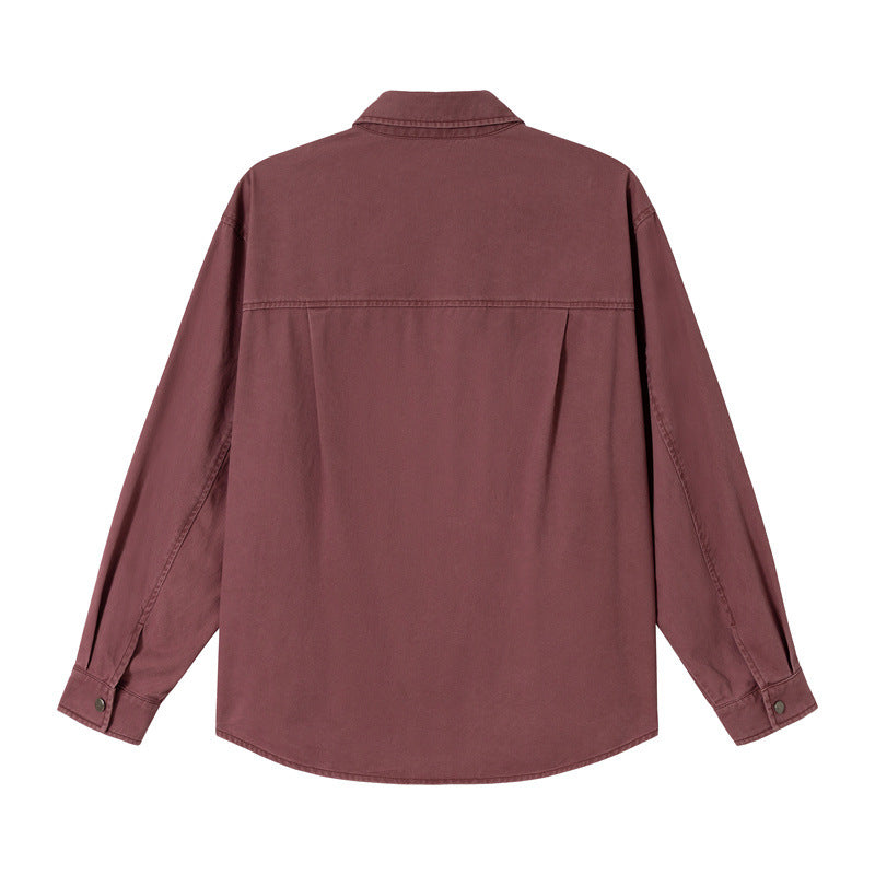 Damen Relaxed-Hemdenjacke aus Baumwoll-Twill mit asymmetrischer Brusttasche Echoarchiv