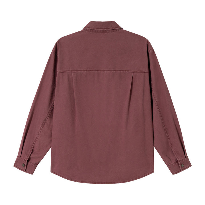 Damen Relaxed-Hemdenjacke aus Baumwoll-Twill mit asymmetrischer Brusttasche Echoarchiv