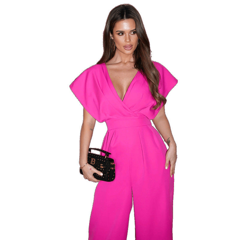 Damen Eleganter Weitbeiniger Jumpsuit Echoarchiv