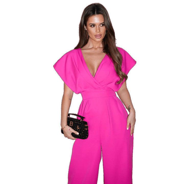 Damen Eleganter Weitbeiniger Jumpsuit Echoarchiv