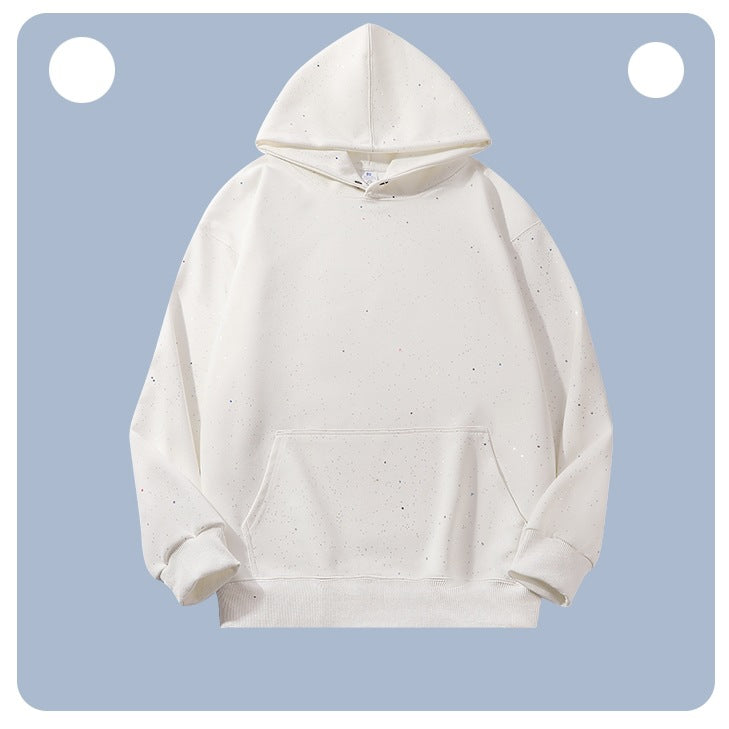 Unisex Oversize-Kapuzenpullover aus French-Terry mit Kängurutasche & dezenter Sprenkeloptik Echoarchiv