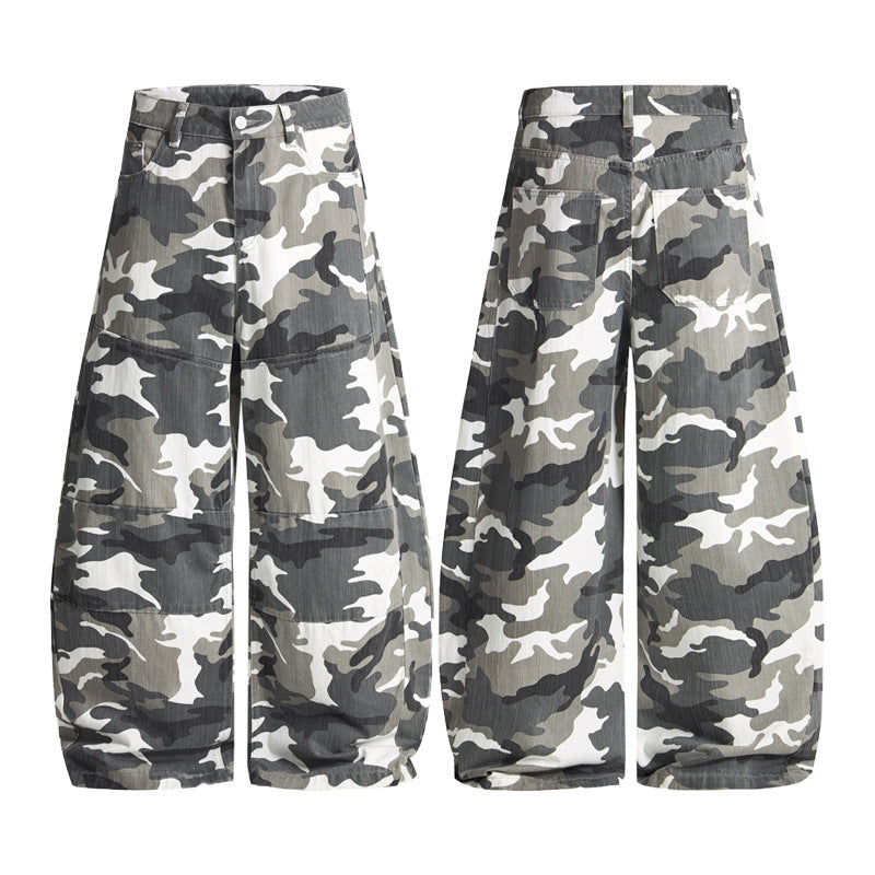Herren Extraweite Cargohose im Palazzoschnitt mit Camouflage-Print Echo Archiv