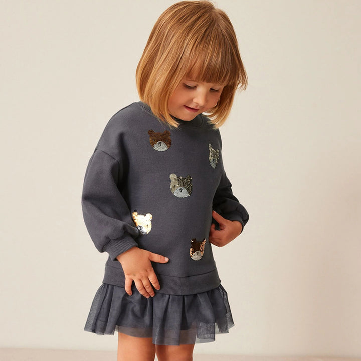 Mädchen Sweatshirt mit Tüllunterrock und tierischen Applikationen Echo Archiv