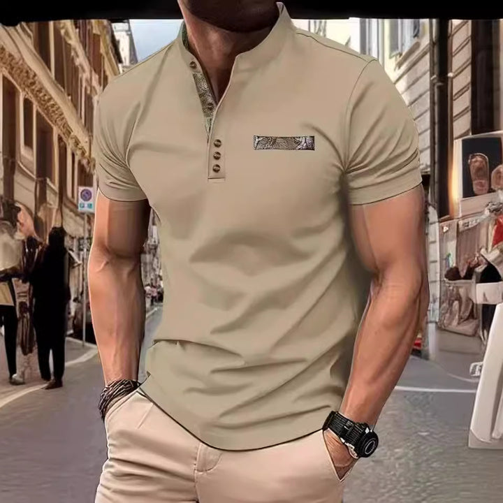 Herren elegante Kurzarmbluse Echoarchiv