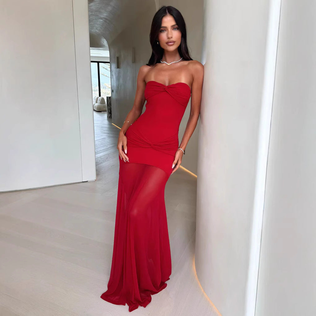 Damen Elegantes Abendkleid mit schulterfreiem Design und figurbetontem Schnitt Echo Archiv