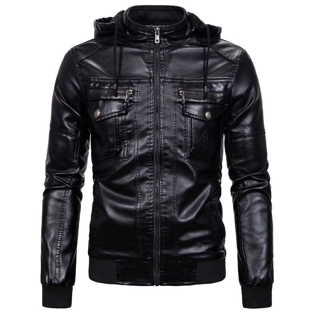 Herren Vintage-inspirierte Kunstleder-Bomberjacke mit Teddyfutter, Stehkragen und Brusttaschen Echo Archiv