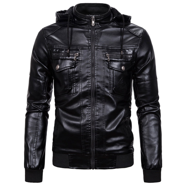 Herren Vintage-inspirierte Kunstleder-Bomberjacke mit Teddyfutter, Stehkragen und Brusttaschen Echo Archiv