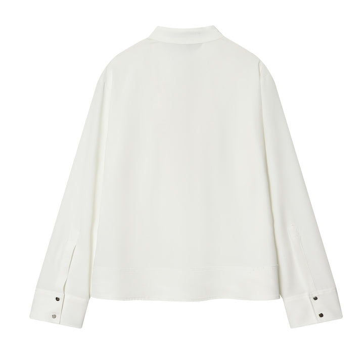 Damen nan schluppenbluse mit drapierter Knotenfront und breiten Manschetten Echo Archiv