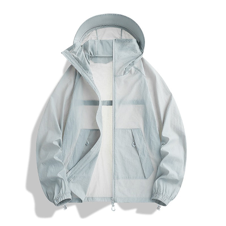 Herren Leichte Wind- und Wasserabweisende Kapuzen‑Übergangsjacke mit Netzfutter & Tunnelzug Echoarchiv