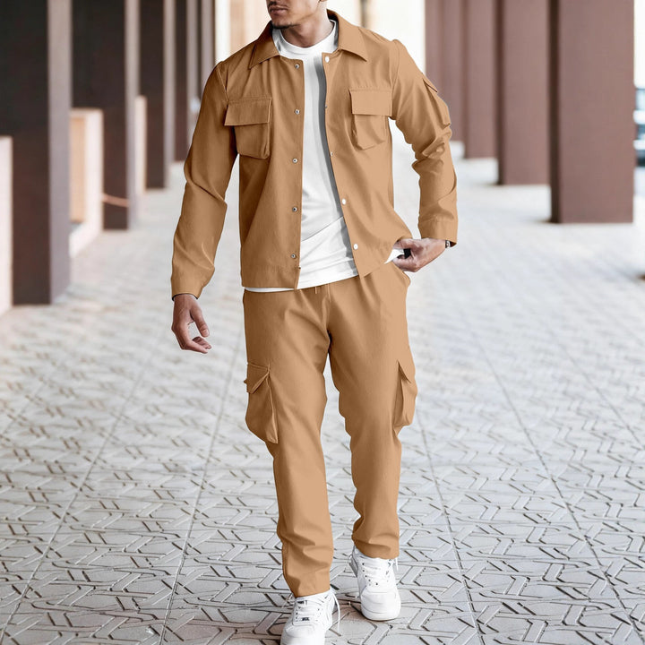 Herren stylische Cargo-Jacke und Jogginghose Set Echoarchiv