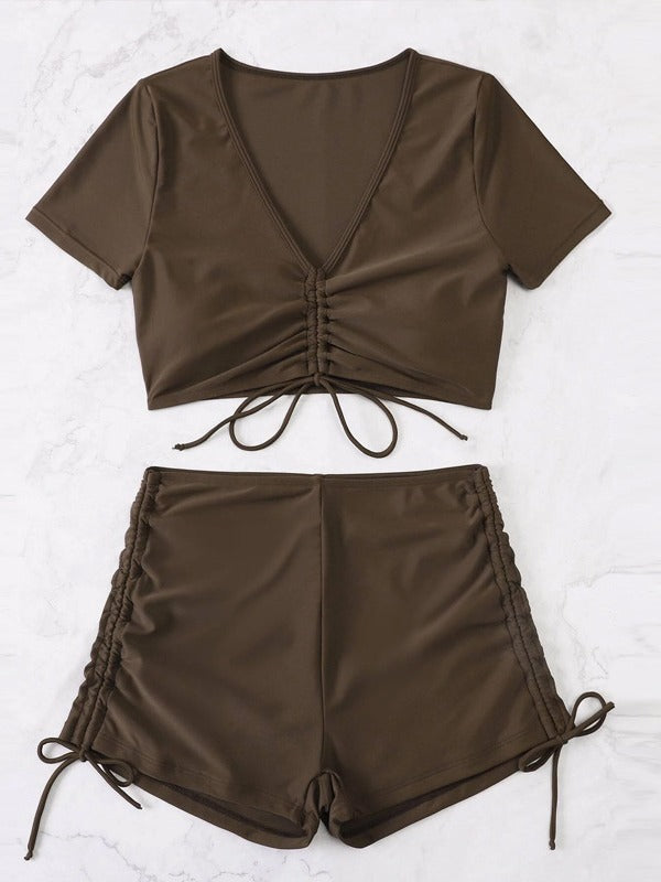 Damen Crop-Top Badeanzug-Set mit verstellbarem Design Echo Archiv