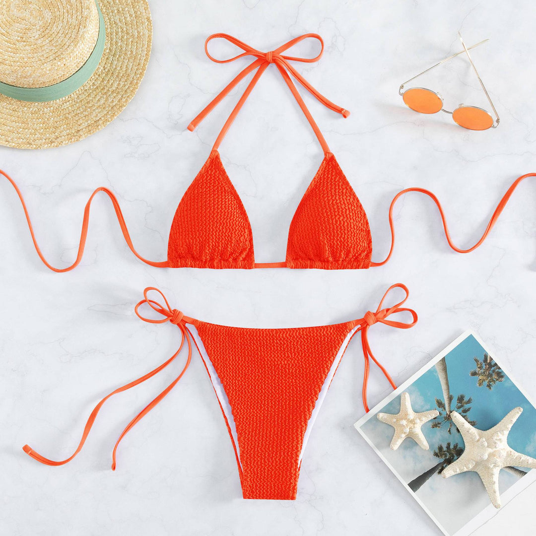 Damen Triangel-Bikini mit raffinierten Bindebändern und strukturiertem Stoff Echo Archiv