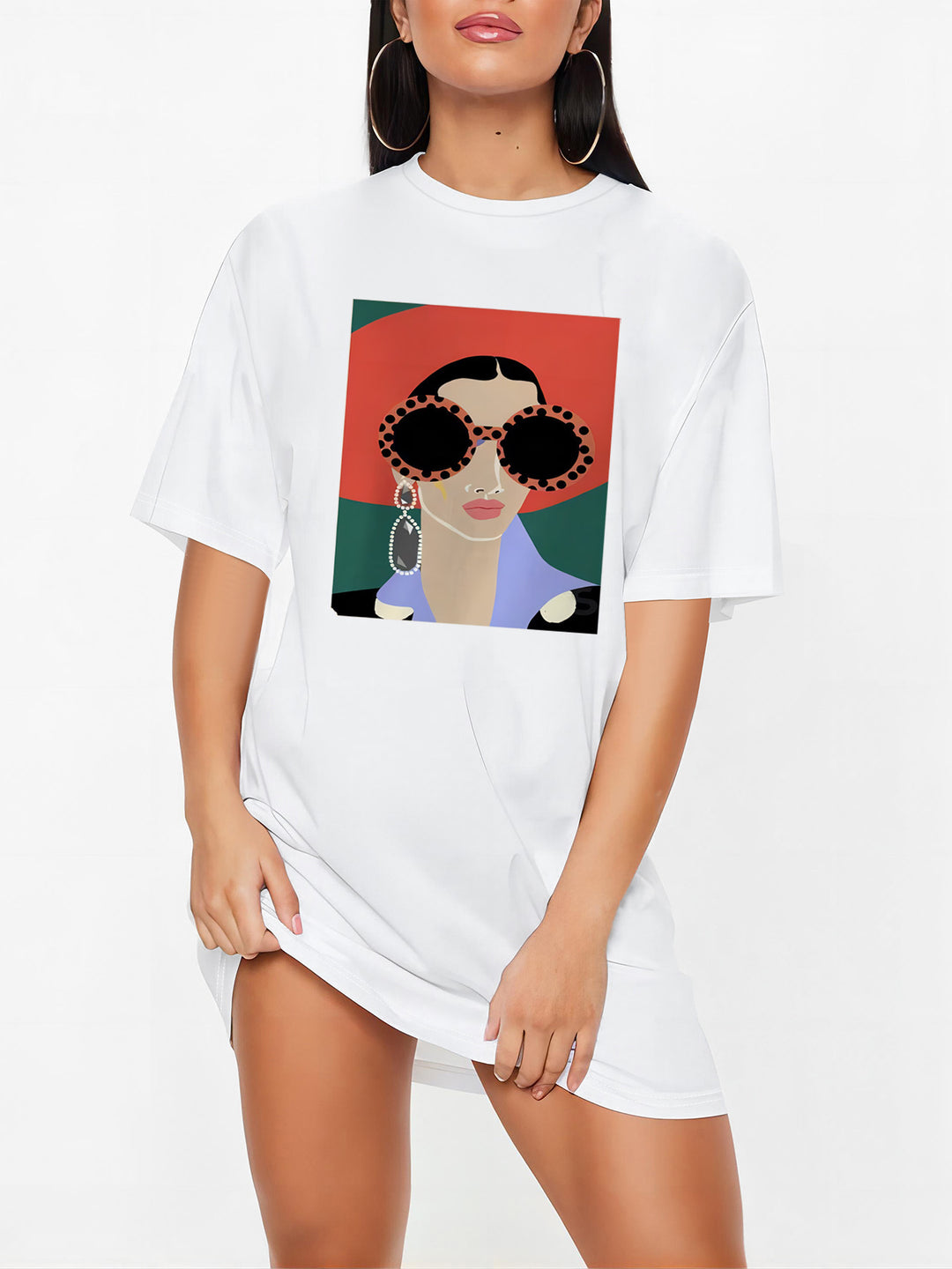 Damen Oversized T-Shirt mit inspirierendem Schriftzug und auffälligem Grafikdesign Echo Archiv