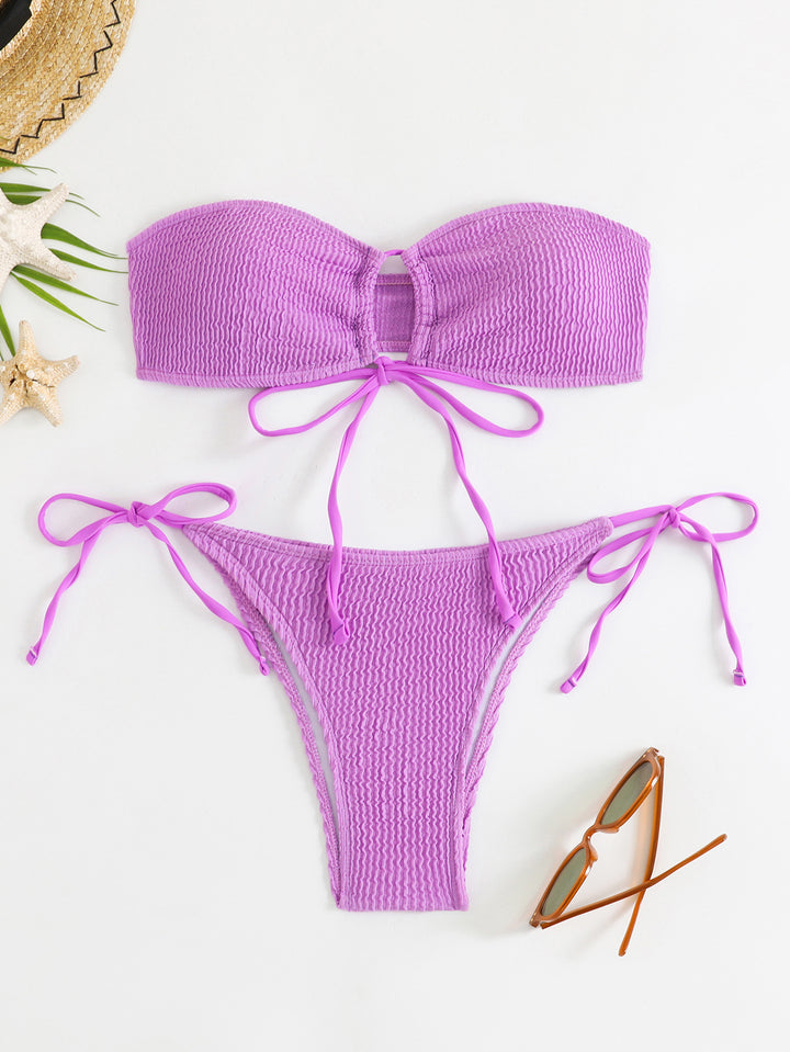 Damen Bandeau-Bikini-Set mit Klettverschluss und verstellbaren Bindebändern Echo Archiv