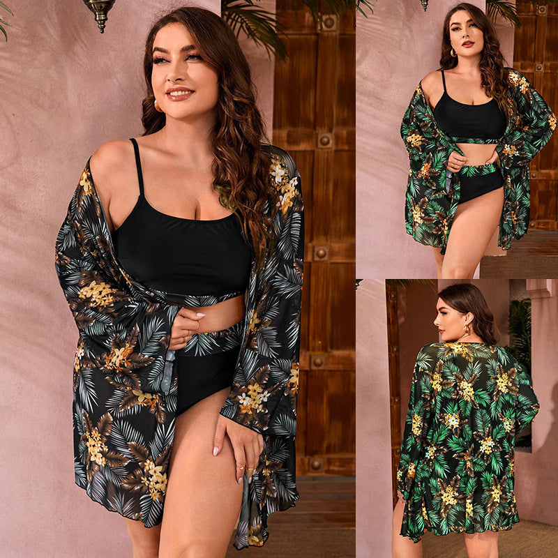 Damen Bikini-Set mit floralem Kimono und funktionalem Oberteil Echo Archiv